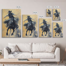Load image into Gallery viewer, Bold Cowboy in Action Framed Canvas Print - Captivating Western Decor, Stunning Wall Art for Living Room, Bedroom