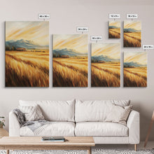 Load image into Gallery viewer, Cowboys Riding into the Sunset Framed Canvas Print, Dramatic Landscape with Riders Open Sky, Perfect Western Wall Art Fall Rustic Home Decor