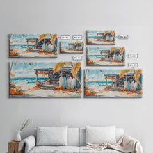 Load image into Gallery viewer, beach Christmas, Christmas beach art, tropical Christmas decor, canvas print, beach Christmas decor, holiday wall art