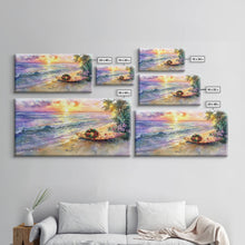Cargar imagen en el visor de la galería, Christmas Surfboard Beach Decor Canvas Print | Tropical Coastal Christmas Art | Beach Christmas Wall Art | 2024 Holiday Decor | Gift Idea