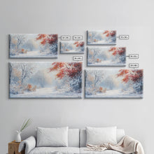 Load image into Gallery viewer, Cozy Cabin in the Snow Framed Canvas Print, Ideal Christmas Holiday Wall Art for Winter Wonderland Decor and Festive Home Interiors