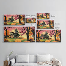 Carregar imagem no visualizador da galeria, Autumn Landscape Framed Canvas Print, Cozy Country Farmhouse Pathway Art, Fall Home Decor, Modern Farmhouse Seasonal Wall Art Gift Idea