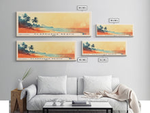 Load image into Gallery viewer, Alappuzha Beach, India Watercolor Print, Vacation Gift, India Wall Art, Beach Painting, Beach Decor, Large Wall Art, Wood Frame Art