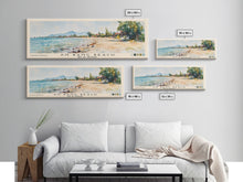 Load image into Gallery viewer, An Bang Beach, Hoi An, Vietnam Watercolor Beach Print, Vacation Gift, Hoi An, Vietnam Wall Art, Framed Canvas Print, Framed Beach Painting