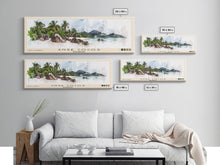 Load image into Gallery viewer, Anse Cocos, Seychelles Watercolor Beach Print, Vacation Gift, Seychelles Wall Art, Beach Painting, Beach Decor, Beach Painting