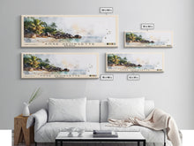 Load image into Gallery viewer, Anse Georgette, Seychelles Watercolor Beach Print, Vacation Gift, Seychelles Wall Art, Framed Canvas Print, Framed Beach Painting