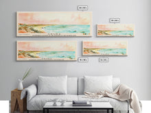 Load image into Gallery viewer, Aruba, autonomous country of the Kingdom of the Netherlands Watercolor Beach Print, Vacation Gift, autonomous country of the Kingdom of the Netherlands Wall Art, Framed Canvas Print, Framed Beach Painting