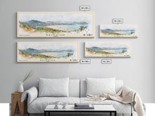 Load image into Gallery viewer, Beidaihe, China Watercolor Beach Print, Vacation Gift, China Wall Art, Framed Canvas Print, Framed Beach Painting