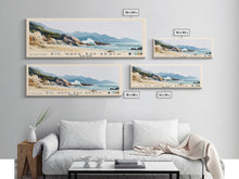 Load image into Gallery viewer, Big Wave Bay Beach, Hong Kong Watercolor Print, Vacation Gift, Hong Kong Wall Art, Beach Painting, Beach Decor, Large Wall Art, Wood Frame Art