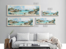 Load image into Gallery viewer, Blue Lagoon Island, Bahamas Watercolor Print, Vacation Gift, Bahamas Wall Art, Beach Painting, Beach Decor, Large Wall Art, Wood Frame Art