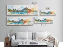 Load image into Gallery viewer, Bora Bora, France Watercolor Beach Print, Vacation Gift, France Wall Art, Framed Canvas Print, Framed Beach Painting