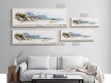Load image into Gallery viewer, Boulders Beach, Cape Town, South Africa Watercolor Print, Vacation Gift, South Africa Wall Art, Beach Painting, Beach Decor, Large Wall Art, Wood Frame Art