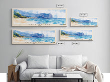 Carregar imagem no visualizador da galeria, Cala Salada, Spain Watercolor Beach Print, Vacation Gift, Spain Wall Art, Framed Canvas Print, Framed Beach Painting