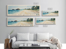 Load image into Gallery viewer, Cast Away Island Beach, Fiji Watercolor Print, Vacation Gift, Fiji Wall Art, Beach Painting, Beach Decor, Large Wall Art, Wood Frame Art