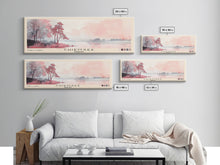 Load image into Gallery viewer, Chiemsee, Germany Watercolor Print, Vacation Gift, Germany Wall Art, Beach Painting, Beach Decor, Large Wall Art, Wood Frame Art