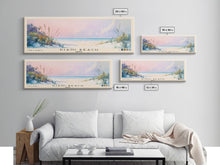 Load image into Gallery viewer, Diani Beach, Kenya Watercolor Beach Print, Vacation Gift, Kenya Wall Art, Framed Canvas Print, Framed Beach Painting