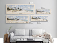 Load image into Gallery viewer, Eleuthera Island, Bahamas Watercolor Print, Vacation Gift, Bahamas Wall Art, Beach Painting, Beach Decor, Large Wall Art, Wood Frame Art