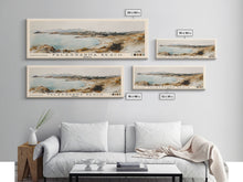 Load image into Gallery viewer, Falassarna Beach, Greece Watercolor Print, Vacation Gift, Greece Wall Art, Beach Painting, Beach Decor, Large Wall Art, Wood Frame Art