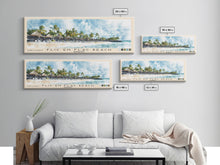 Load image into Gallery viewer, Flic en Flac Beach, Mauritius Watercolor Beach Print, Vacation Gift, Mauritius Wall Art, Beach Painting, Beach Decor, Beach Painting