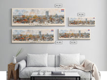 Load image into Gallery viewer, Apeldoorn Netherlands Travel Print Wall Art, Panoramic City Art, Travel Art, Wall Decor, Vacation Gift, Framed Canvas Print Or Metal Art