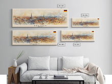 Load image into Gallery viewer, Bremen Germany Wall Art, Panoramic Travel Poster, Panoramic Framed Canvas Print, City Wall Art, Wall Hanging Home Decor, Travel Art