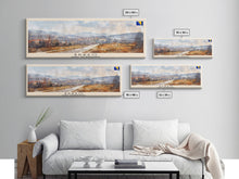 Load image into Gallery viewer, Brčko Bosnia Wall Art, Panoramic Travel Poster, Panoramic Framed Canvas Print, City Wall Art, Wall Hanging Home Decor, Travel Art