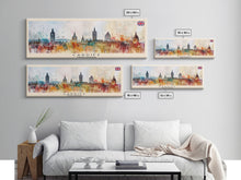 Carregar imagem no visualizador da galeria, Cardiff United Kingdom Travel Art, City Art, Framed Canvas Print or Metal Wall Art, Europe Travel Poster, Panoramic Wall Art, Extra Wide Wall Art