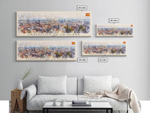 Cargar imagen en el visor de la galería, Castellon de la Plana Spain Wall Art, Panoramic Travel Poster, Panoramic Framed Canvas Print, City Wall Art, Wall Hanging Home Decor, Travel Art