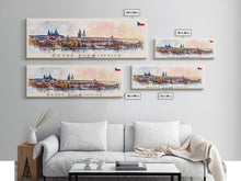 Cargar imagen en el visor de la galería, Ceske Budejovice Czech Wall Art, Panoramic Travel Poster, Panoramic Framed Canvas Print, City Wall Art, Wall Hanging Home Decor, Travel Art