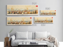Load image into Gallery viewer, Diyarbakr Turkey Panoramic Travel Poster, Framed Canvas Print or Metal Wall Art, Travel Art, Home Decor, Panoramic Painting, Midcentury Art