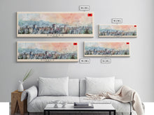 Load image into Gallery viewer, Durres Albania Travel Print Wall Art, Panoramic City Art, Travel Art, Wall Decor, Vacation Gift, Framed Canvas Print Or Metal Art