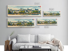 Load image into Gallery viewer, Angers France Wall Art, Panoramic Travel Poster, Panoramic Framed Canvas Print, City Wall Art, Wall Hanging Home Decor, Travel Art