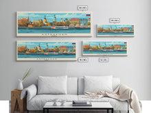 Load image into Gallery viewer, Astrakhan Russia Travel Print Wall Art, Panoramic City Art, Travel Art, Wall Decor, Vacation Gift, Framed Canvas Print Or Metal Art