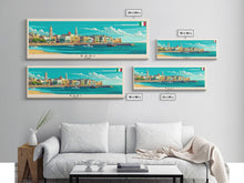 Load image into Gallery viewer, Bari Italy Travel Art, City Art, Framed Canvas Print or Metal Wall Art, Europe Travel Poster, Panoramic Wall Art, Extra Wide Wall Art