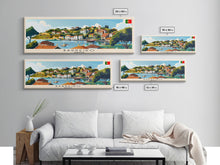Load image into Gallery viewer, Barreiro Portugal Travel Print Wall Art, Panoramic City Art, Travel Art, Wall Decor, Vacation Gift, Framed Canvas Print Or Metal Art