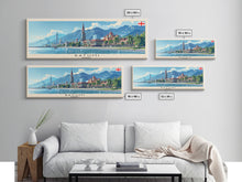 Load image into Gallery viewer, Batumi Georgia Wall Art, Panoramic Travel Poster, Panoramic Framed Canvas Print, City Wall Art, Wall Hanging Home Decor, Travel Art