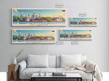 Load image into Gallery viewer, Belfast United Kingdom Travel Art, City Art, Framed Canvas Print or Metal Wall Art, Europe Travel Poster, Panoramic Wall Art, Extra Wide Wall Art