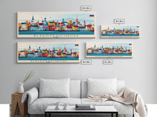 Load image into Gallery viewer, Blagoveshchensk Russia Travel Art, City Art, Framed Canvas Print or Metal Wall Art, Europe Travel Poster, Panoramic Wall Art, Extra Wide Wall Art