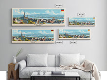 Load image into Gallery viewer, Bonn Germany Travel Print Wall Art, Panoramic City Art, Travel Art, Wall Decor, Vacation Gift, Framed Canvas Print Or Metal Art