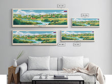 Load image into Gallery viewer, Bratsk Russia Travel Print Wall Art, Panoramic City Art, Travel Art, Wall Decor, Vacation Gift, Framed Canvas Print Or Metal Art