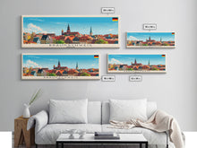 Load image into Gallery viewer, Braunschweig Germany Travel Art, City Art, Framed Canvas Print or Metal Wall Art, Europe Travel Poster, Panoramic Wall Art, Extra Wide Wall Art