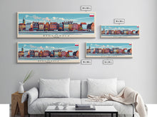 Carregar imagem no visualizador da galeria, Bydgoszcz Poland Travel Art, City Art, Framed Canvas Print or Metal Wall Art, Europe Travel Poster, Panoramic Wall Art, Extra Wide Wall Art