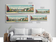 Carregar imagem no visualizador da galeria, Cambridge United Kingdom Travel Print Wall Art, Panoramic City Art, Travel Art, Wall Decor, Vacation Gift, Framed Canvas Print Or Metal Art