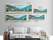 Cargar imagen en el visor de la galería, Cazin Bosnia Travel Art, City Art, Framed Canvas Print or Metal Wall Art, Europe Travel Poster, Panoramic Wall Art, Extra Wide Wall Art