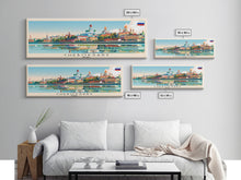 Cargar imagen en el visor de la galería, Cheboksary Russia Travel Art, City Art, Framed Canvas Print or Metal Wall Art, Europe Travel Poster, Panoramic Wall Art, Extra Wide Wall Art
