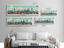 Load image into Gallery viewer, Coventry United Kingdom Wall Art, Panoramic Travel Poster, Panoramic Framed Canvas Print, City Wall Art, Wall Hanging Home Decor, Travel Art