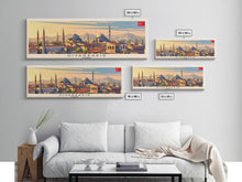 Load image into Gallery viewer, Diyarbakr Turkey Panoramic Travel Poster, Framed Canvas Print or Metal Wall Art, Travel Art, Home Decor, Panoramic Painting, Midcentury Art