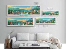 Load image into Gallery viewer, Doboj Bosnia Travel Print Wall Art, Panoramic City Art, Travel Art, Wall Decor, Vacation Gift, Framed Canvas Print Or Metal Art