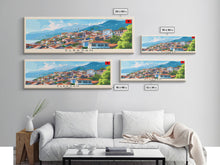 Load image into Gallery viewer, Elbasan Albania Travel Print Wall Art, Panoramic City Art, Travel Art, Wall Decor, Vacation Gift, Framed Canvas Print Or Metal Art
