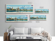 Load image into Gallery viewer, Engels Russia Panoramic Travel Poster, Framed Canvas Print or Metal Wall Art, Travel Art, Home Decor, Panoramic Painting, Midcentury Art